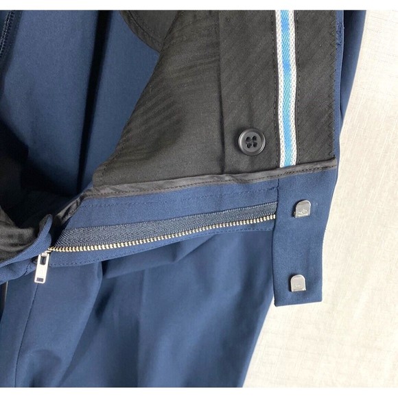 Sene Slacks Dress Pants Men's 40x28 (42x29) Custom Made Flextech Stretch Navy - Picture 9 of 14